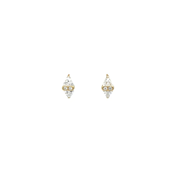 Gold-Ohrringe mit Zirkonen
