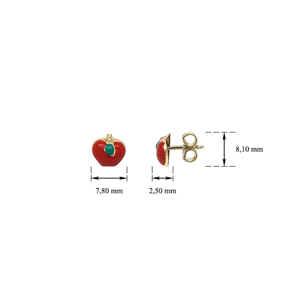 Gold-Ohrringe mit Pfirsichapfel