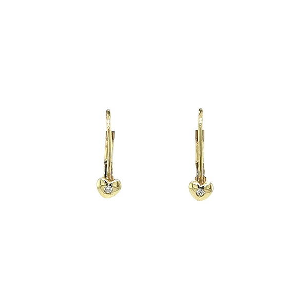 Elegante goldene Herzohrringe mit Zirkonia