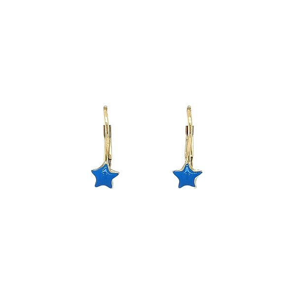Gold-Ohrringe mit blauen Sternen