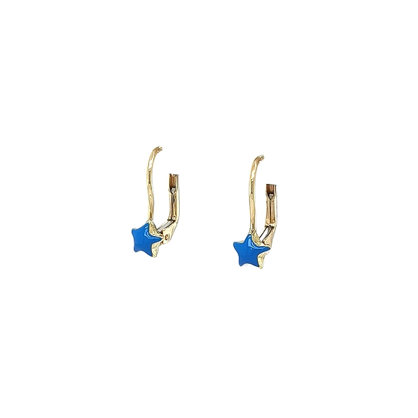 Gold-Ohrringe mit blauen Sternen