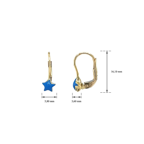 Gold-Ohrringe mit blauen Sternen