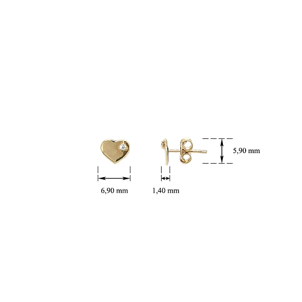 Goldene Baby-Ohrringe Herzen