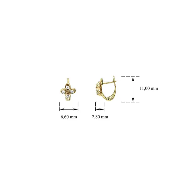 Gold-Ohrringe mit Zirkonen