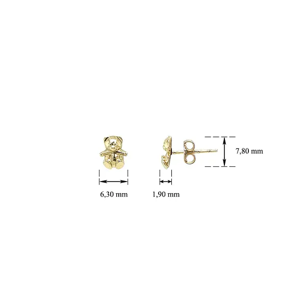 Goldene Baby-Bär-Ohrringe