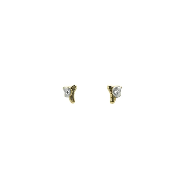 Ohrringe mit Zirkonen in Gold