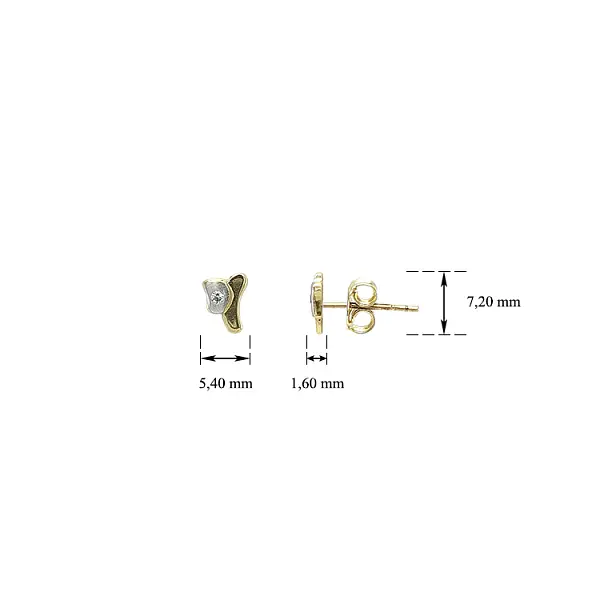 Ohrringe mit Zirkonen in Gold