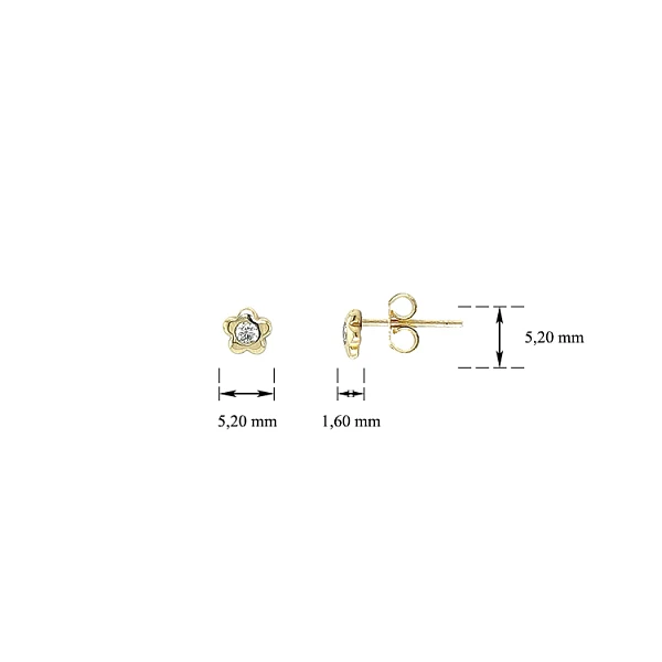 Goldene Pecko-Ohrringe mit Zirkonen