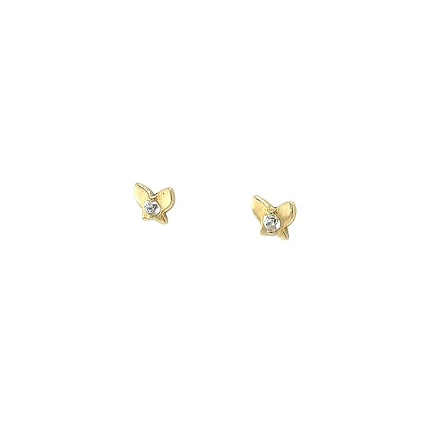 Gold-Pecek-Ohrringe Schmetterling mit Zirkonia