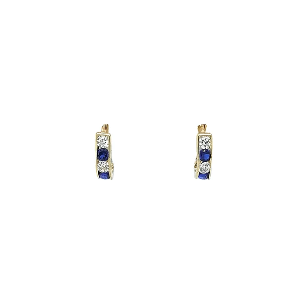 Gold-Ohrringe mit Saphir