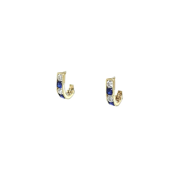 Gold-Ohrringe mit Saphir