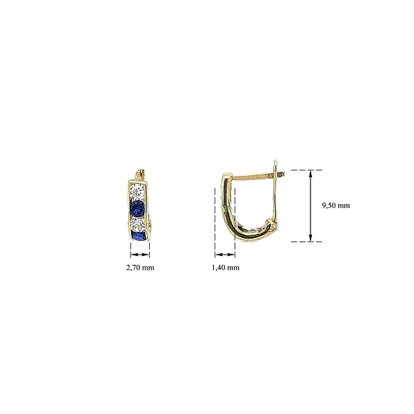 Gold-Ohrringe mit Saphir