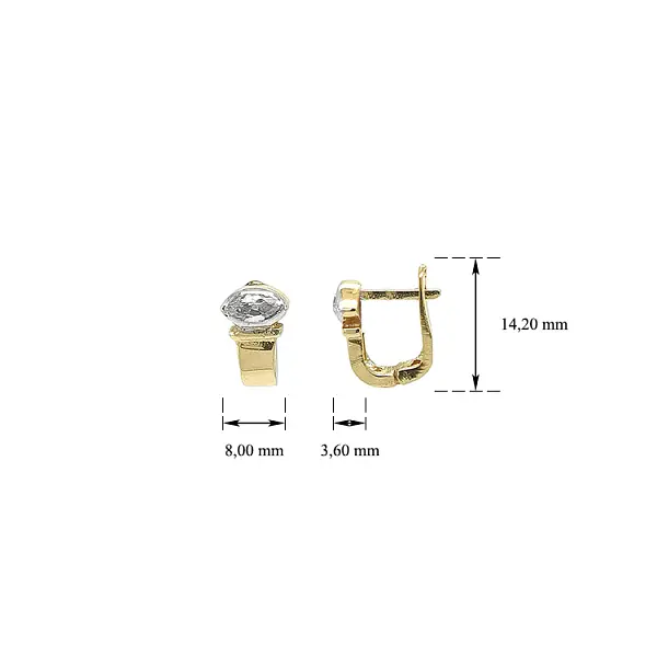 Gold-Ohrringe mit Zirkonen