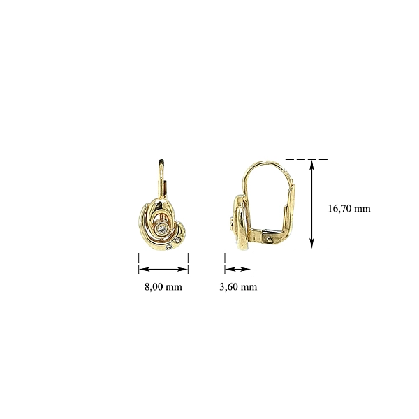 Gold-Ohrringe mit Zirkonen