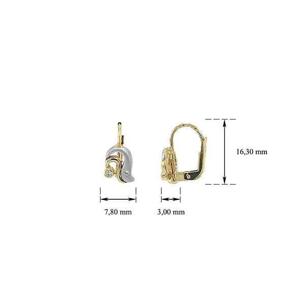 Ohrringe mit Zirkonen in Gold