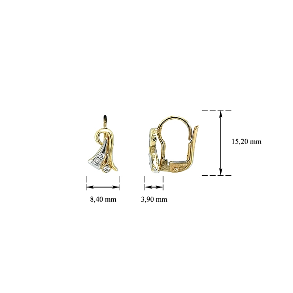 Ohrringe mit Zirkonen in Gold