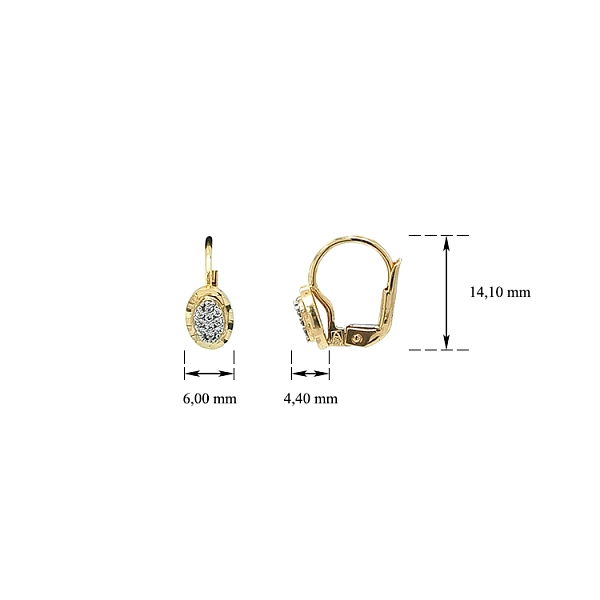 Gold-Ohrringe mit Zirkonen