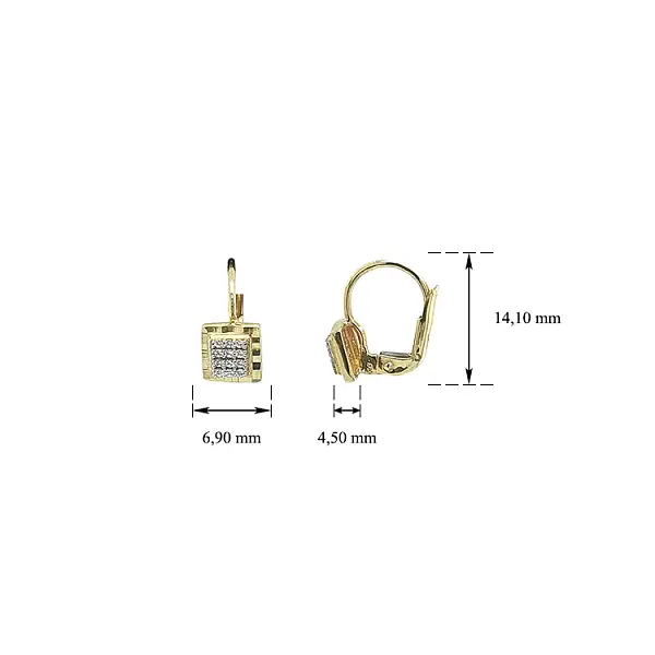 Gold-Ohrringe mit Zirkonen