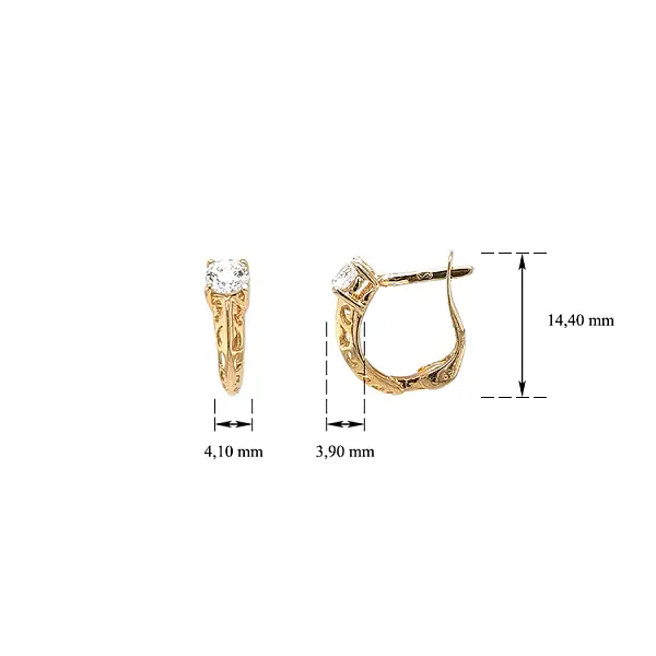 Gold-Ohrringe mit Zirkonen