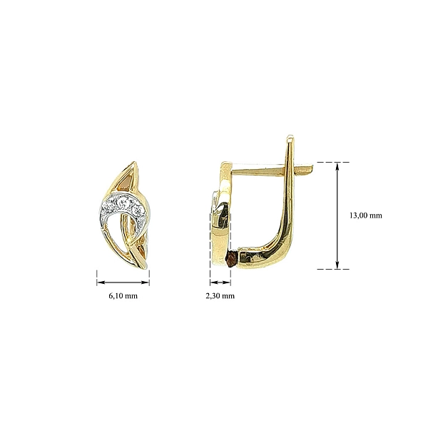 Gold-Ohrringe mit Zirkonen