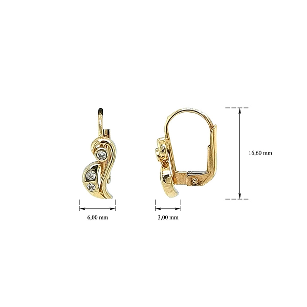 Gold-Ohrringe mit Zirkonen