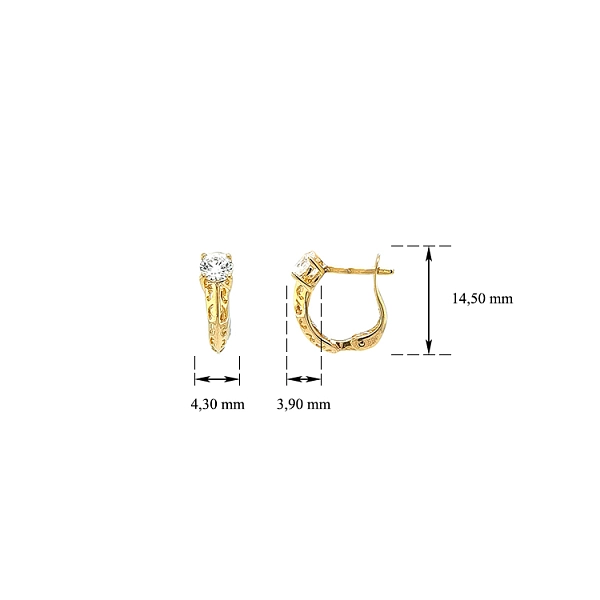 Gold-Ohrringe mit Zirkonen