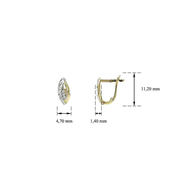 Ohrringe mit Zirkonen in Gold