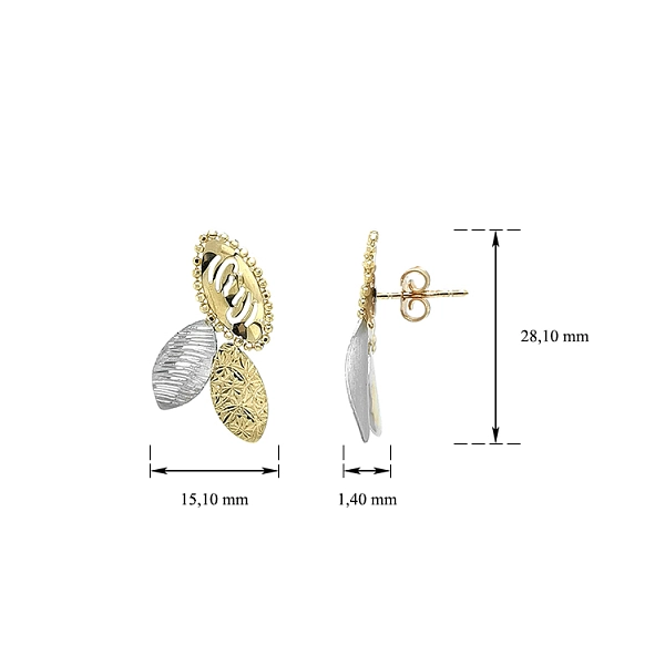 Gold-Ohrringe aus Kombinationsgold