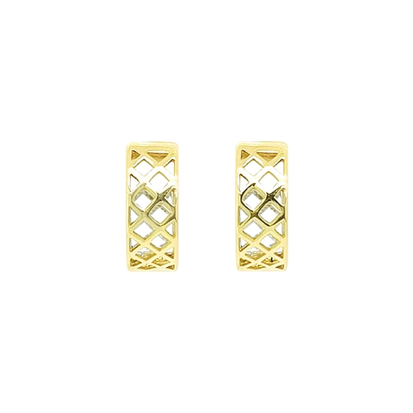 Goldene runde Ohrringe mit Wendefunktion