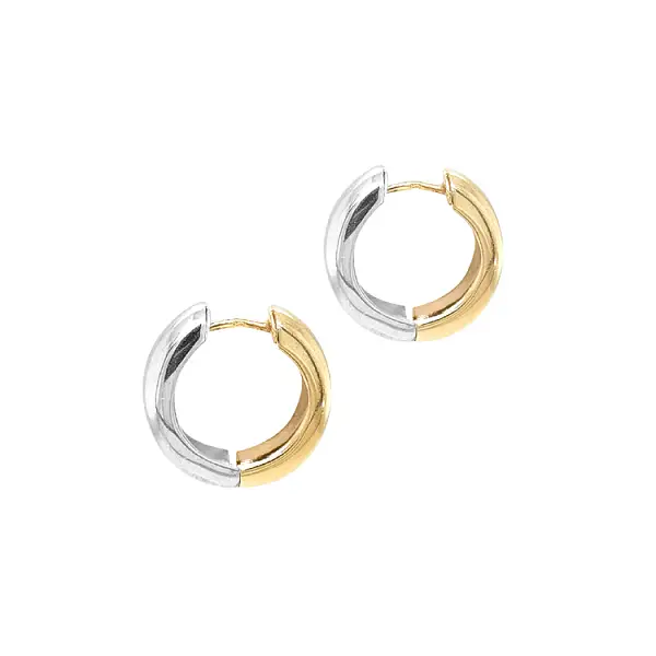 Goldene runde Ohrringe mit Wendefunktion