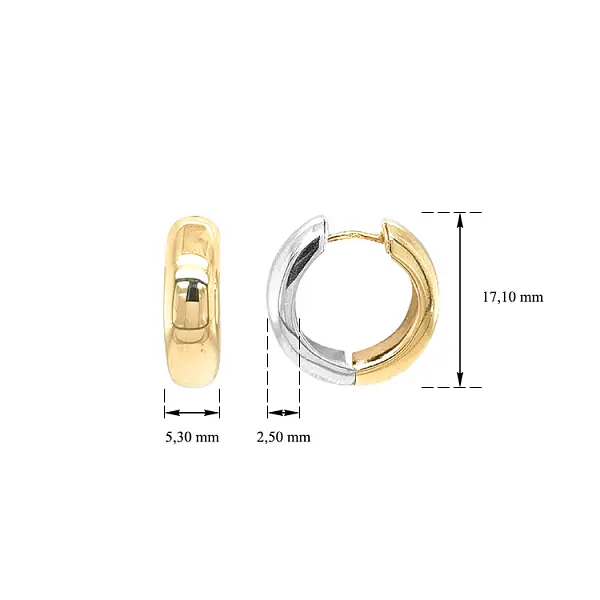 Goldene runde Ohrringe mit Wendefunktion