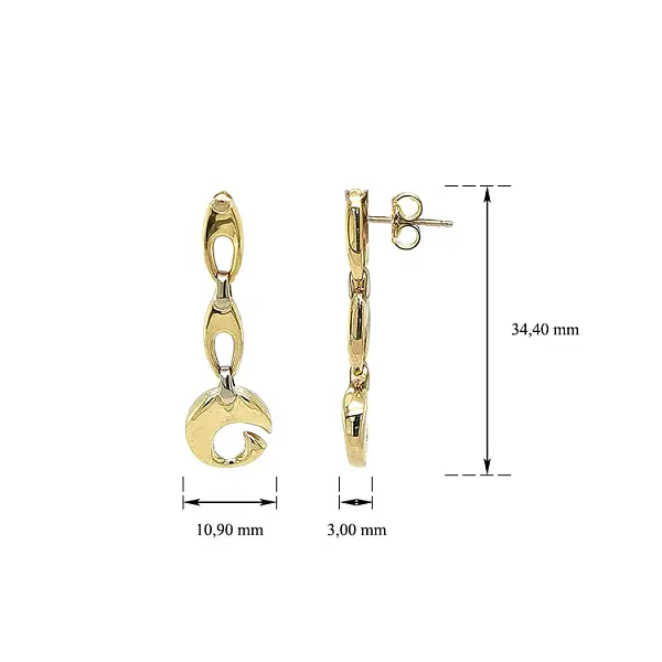 Goldfarbene Ohrringe mit Anhänger