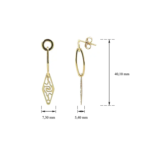 Goldfarbene Ohrringe mit Anhänger