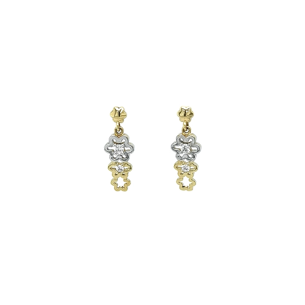 Ohrringe mit Zirkonen in Gold