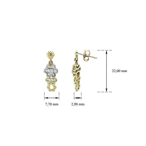 Ohrringe mit Zirkonen in Gold