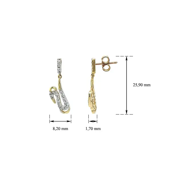 Gold-Ohrringe mit Zirkonen