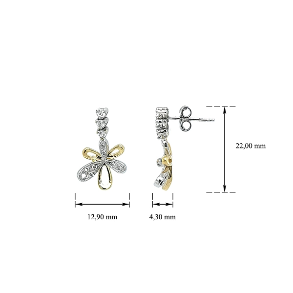 Ohrringe mit Zirkonen in Gold
