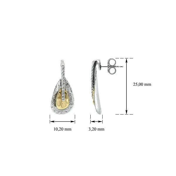 Ohrringe mit Zirkonen in Gold