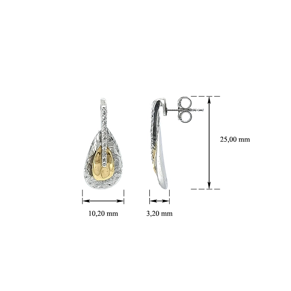 Ohrringe mit Zirkonen in Gold