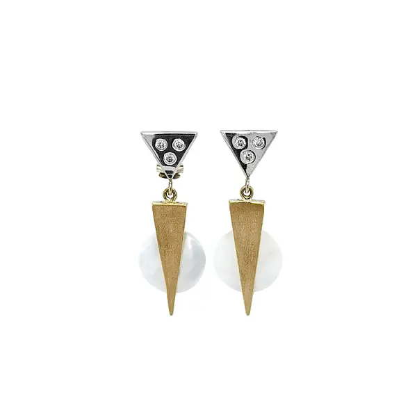 Ohrringe mit Perlenkombination Gold