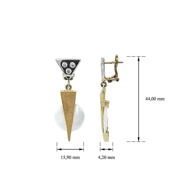 Ohrringe mit Perlenkombination Gold