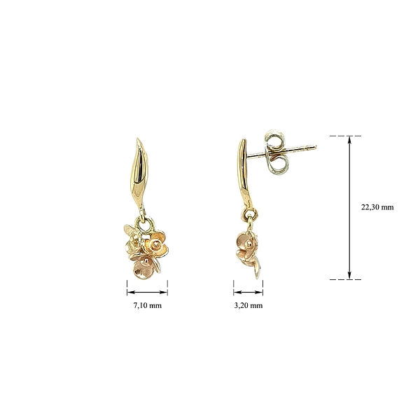 Gold-Ohrringe Blumen