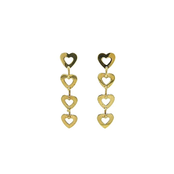 Gold Hängeohrringe Herzen