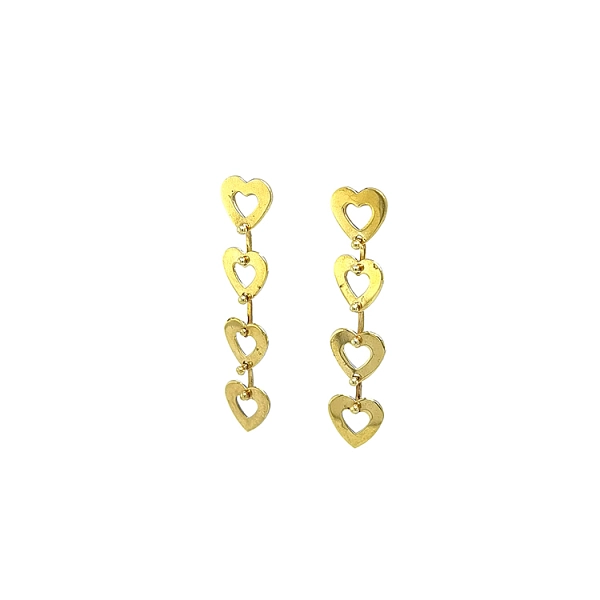 Gold Hängeohrringe Herzen