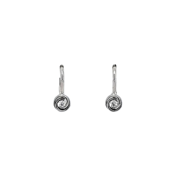 Elegante Weißgoldohrringe mit Zirkonia