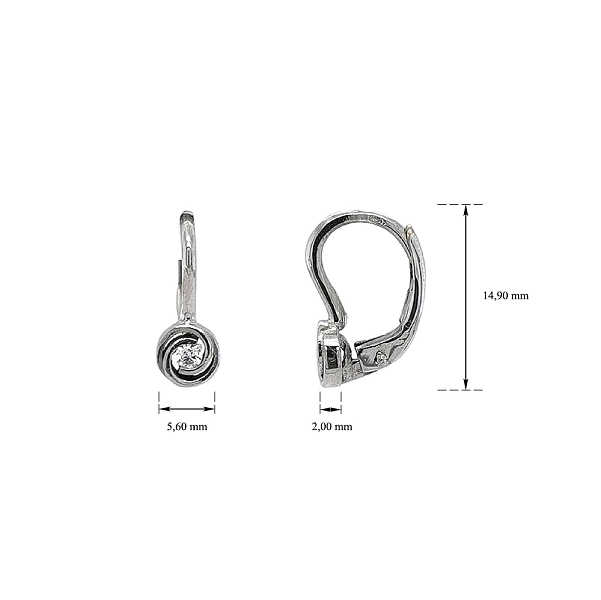 Elegante Weißgoldohrringe mit Zirkonia