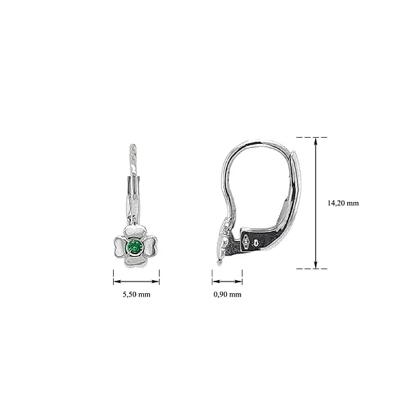 Ohrringe Quatrefoil mit Smaragden aus Weißgold