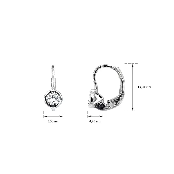 Ohrringe mit Zirkonen aus Weißgold