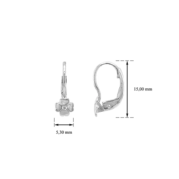 Goldohrringe Quatrefoil mit Zirkonen