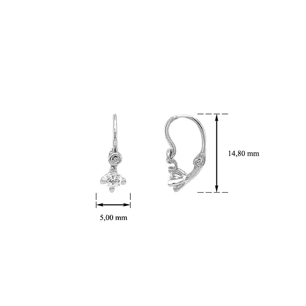 Goldene Kinder-Ohrringe mit Zirkonen